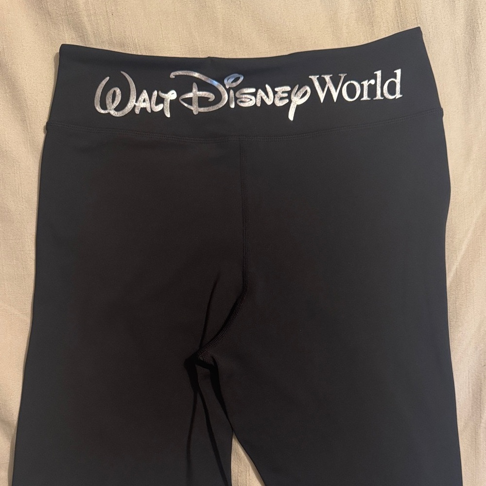 Disney Black Flare Pants with Silver Logo